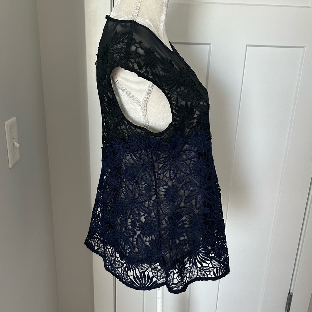 Anthropologie Deletta Sheer Floral Lace Top - Picture 2 of 10